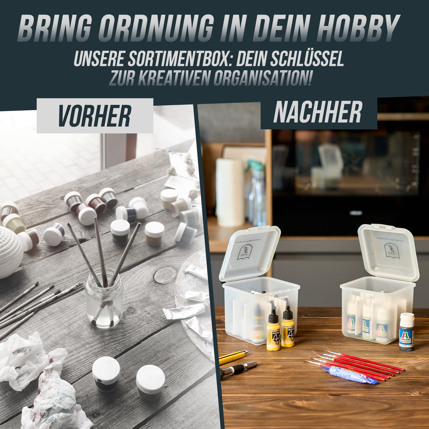 Lockdown Bottles Modellbau-Farben Sortierbox